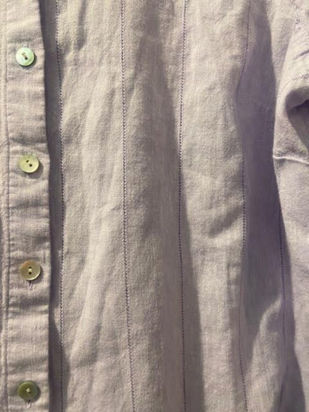 J. Jill Lavender Button-Front Linen Shirt - Picture 4 of 7